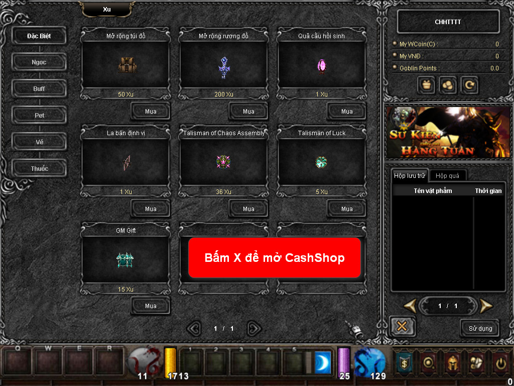 Chức năng chính của Game MU Nam Việt